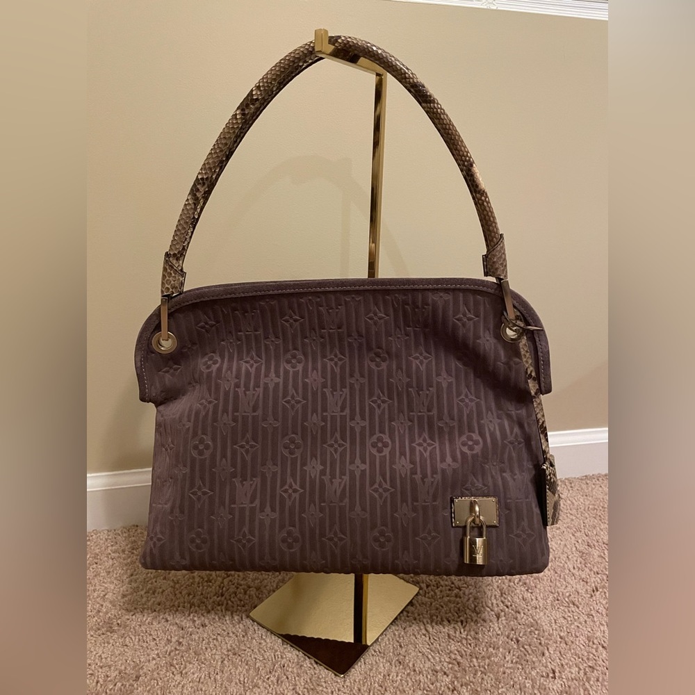 Louis Vuitton Whisper PM purple embossed suede